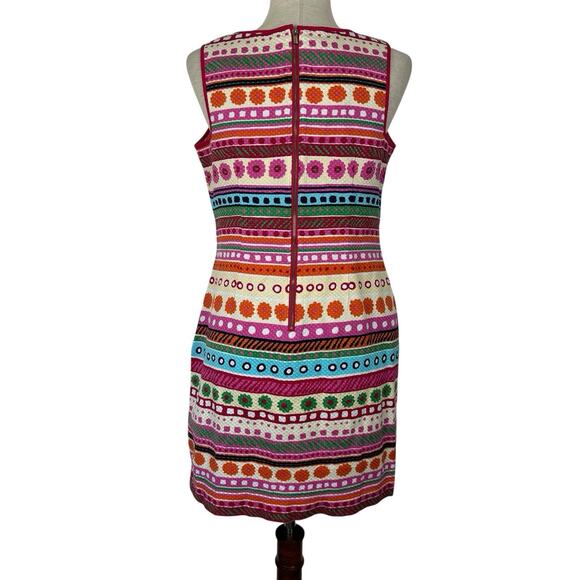 Talbots Dress Women Size 8P Colorful Stripes Sleeveless Sheath Resort Preppy - Picture 3 of 13